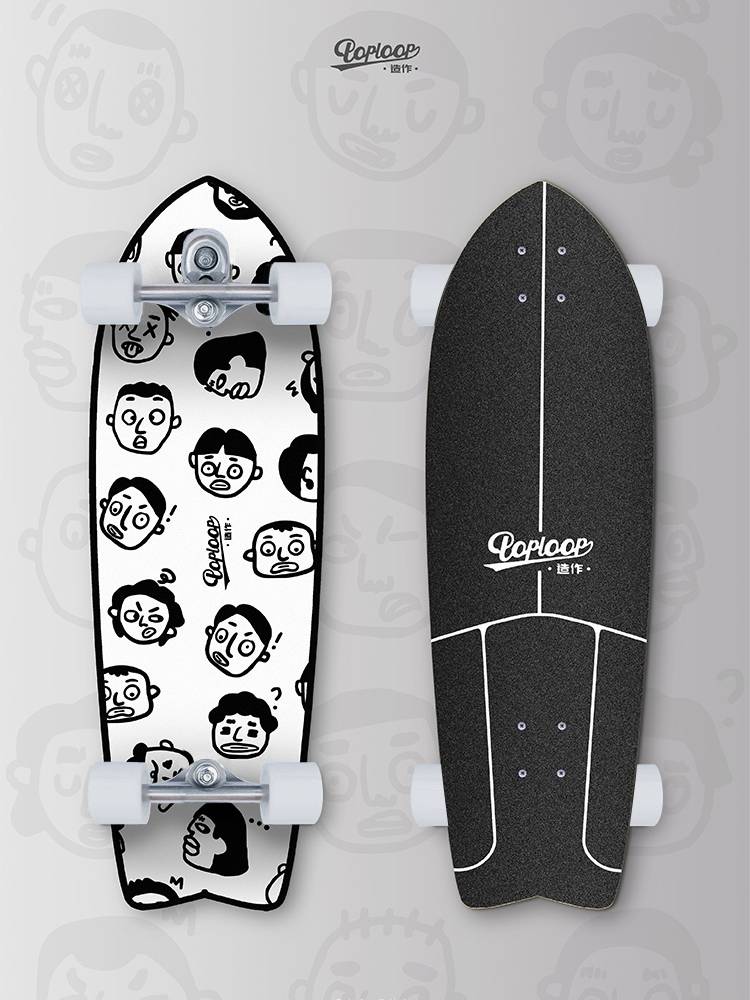 Children's professional land surfboard POPLOOP is made of novice skateboarding beginners Lu Chongpan roads