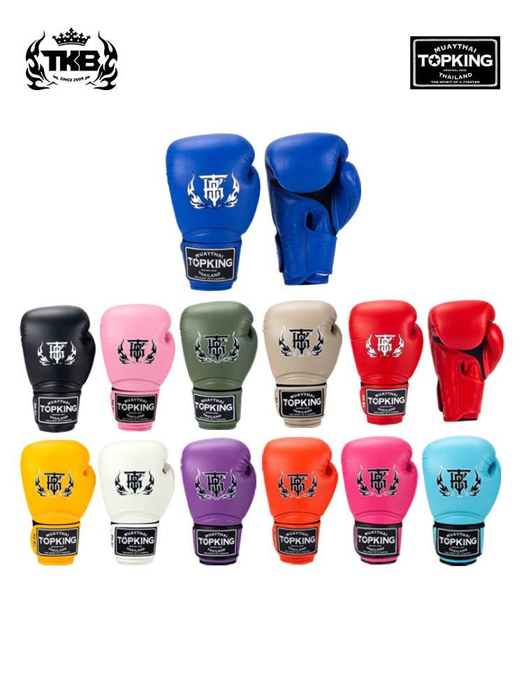 Thai imported TKB boxing men and women adult leather hand -hearted mesh gloves Sanda professional training topking