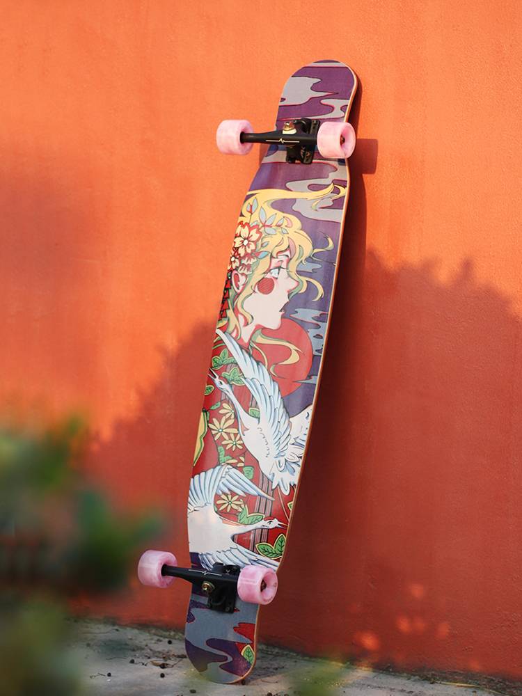 MK long board professional board skateboard beginner girls adult boy DC children's professional dance board novice brush street mobility