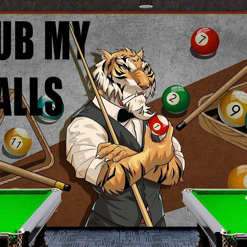 Creative Personality Tiger Crystal Billiards Club Decoration Bar Versear Games Casino Campus Room Wallpaper