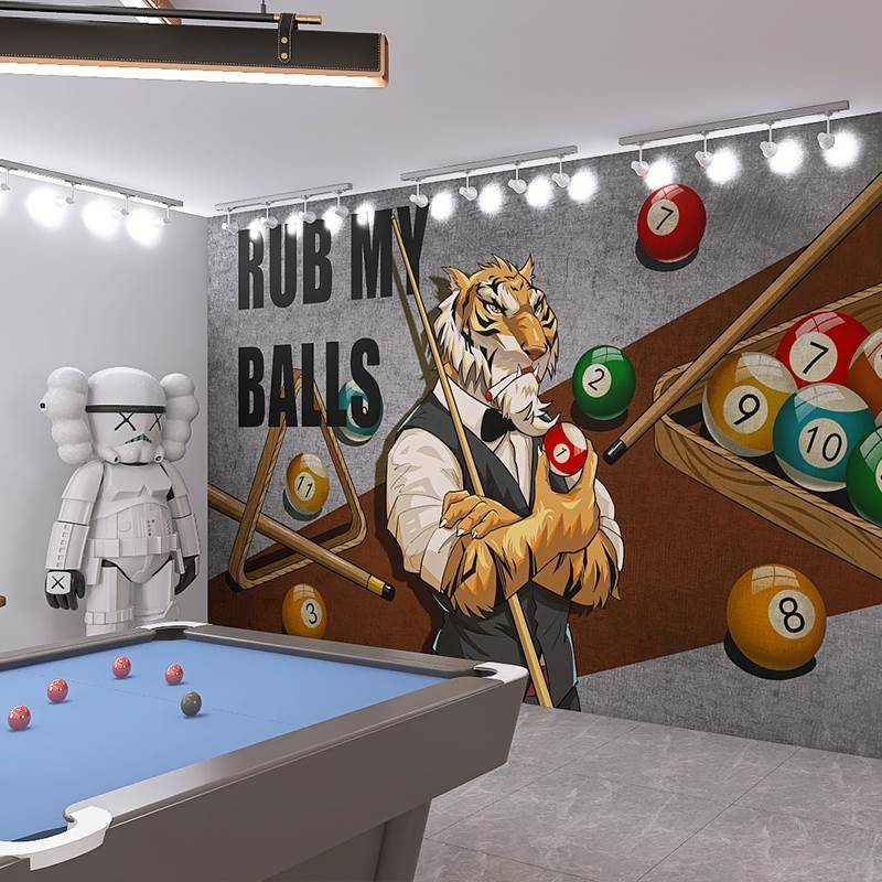 Creative Personality Tiger Crystal Billiards Club Decoration Bar Versear Games Casino Campus Room Wallpaper