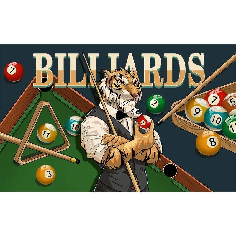 Creative Personality Tiger Crystal Billiards Club Decoration Bar Versear Games Casino Campus Room Wallpaper