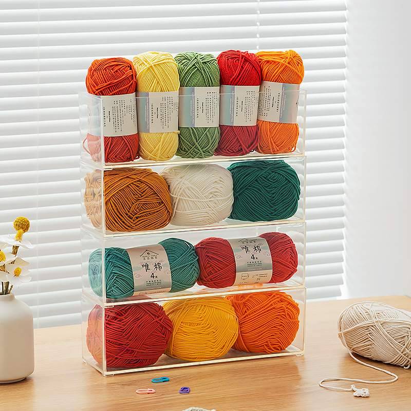 Handmade woven line DIY material tool box home wall -mounted wool ball ballad group storage box cotton line storage box