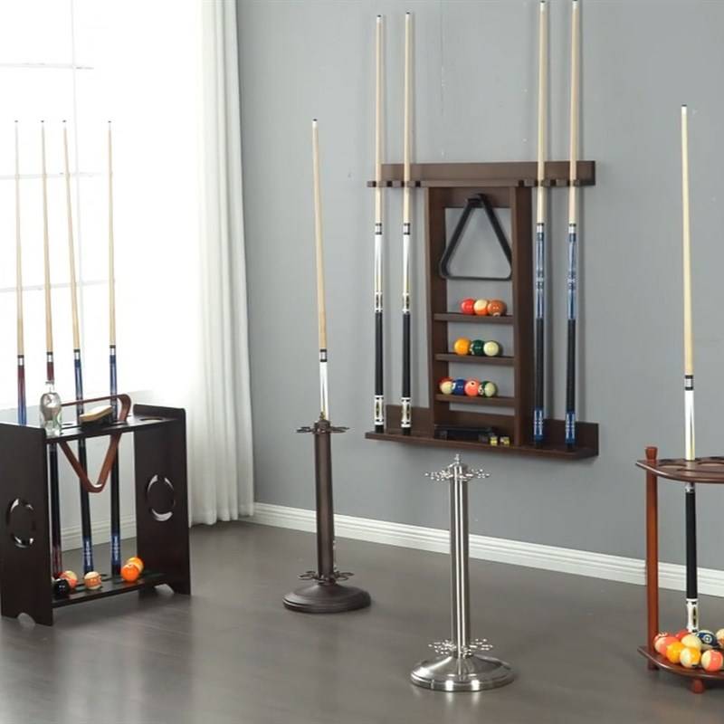 Billiards pole rack placing a billiards leapfrog wall -mounted tabletop tablet stand rod rack solid wood club storage layer
