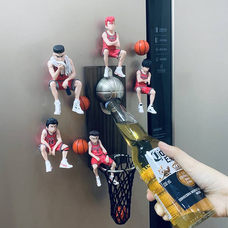 Net red basketball wall -mounted beer upper soft magnet refrigerator paste bottle slam dunk masters basket cap