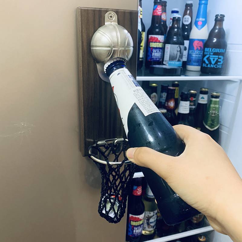 Net red basketball wall -mounted beer upper soft magnet refrigerator paste bottle slam dunk masters basket cap