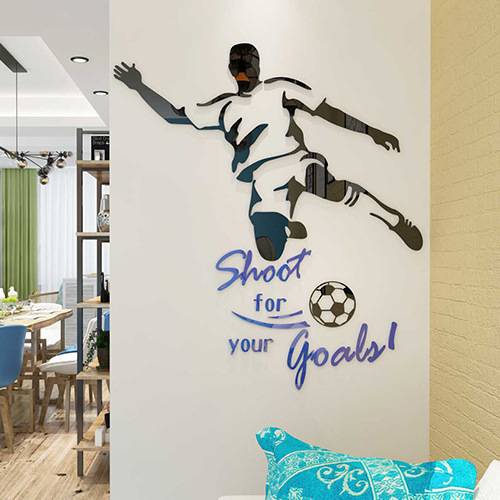Football Training Course Wall Patch Paintings Cultural Wall Sports School Wall Sticker 3D Stereo Background Wall Sticker