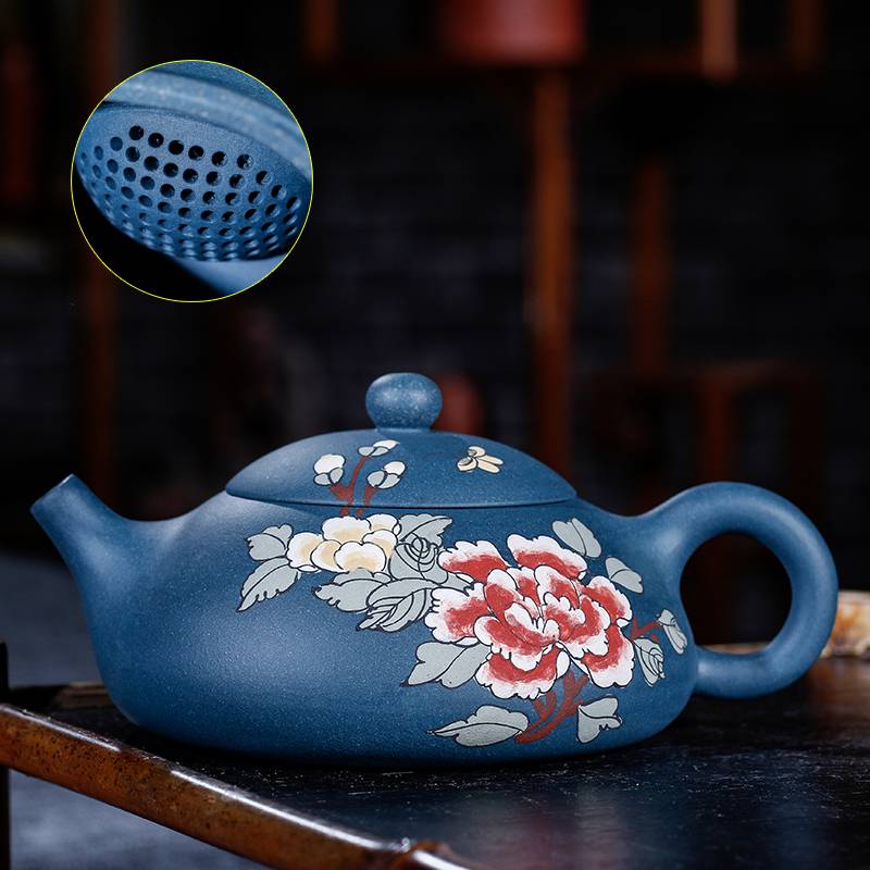 Yixing Original Mine Mine Green Mud Full Handmade Purple Sandon Porridge Inner Wall Chapters Teapot Republic of China Green Mud East Slipstone Scoop