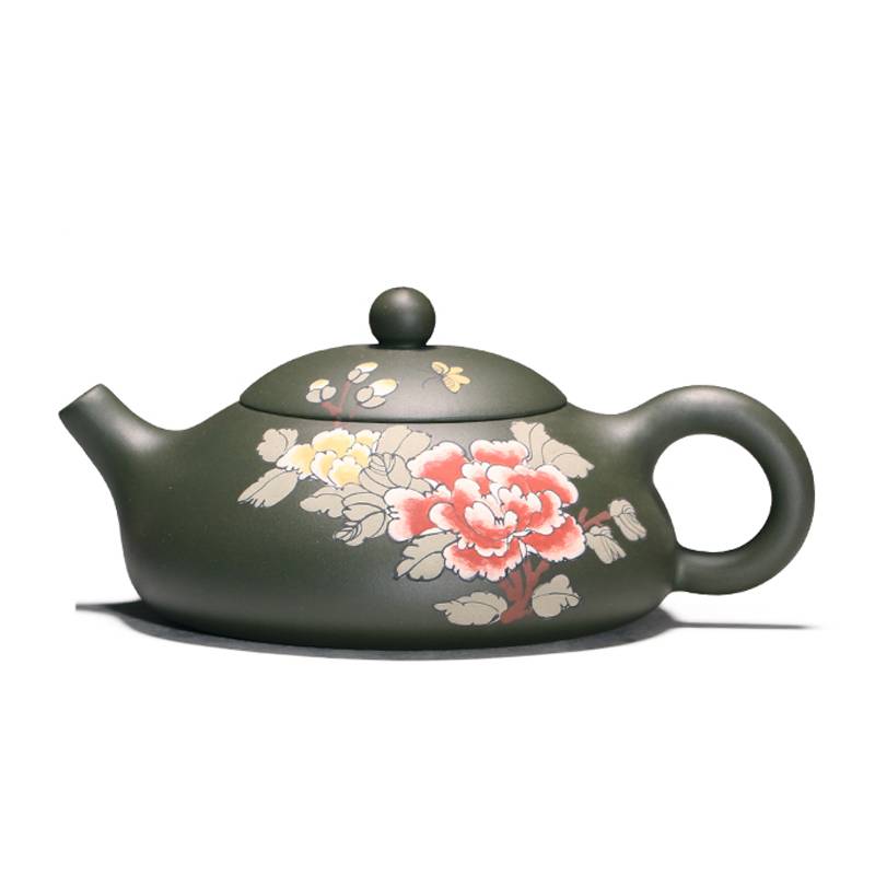 Yixing Original Mine Mine Green Mud Full Handmade Purple Sandon Porridge Inner Wall Chapters Teapot Republic of China Green Mud East Slipstone Scoop