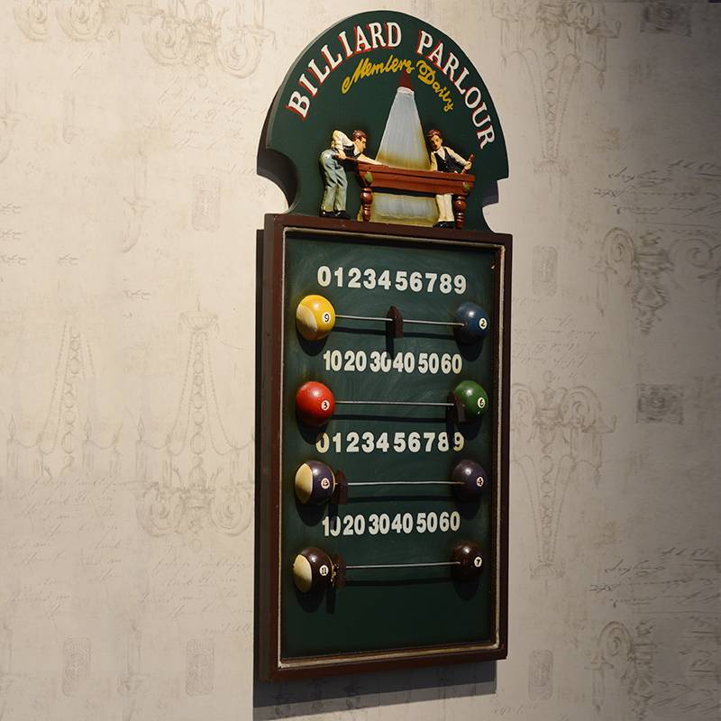 Retro Creative British Tabletles Snooker Billiards Package Slimon Billiards Room Decoration Wall -mounted Wall Towing Wall Decoration