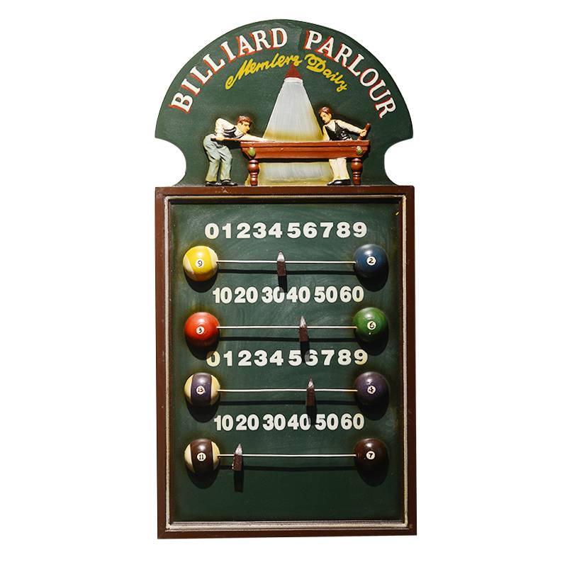 Retro Creative British Tabletles Snooker Billiards Package Slimon Billiards Room Decoration Wall -mounted Wall Towing Wall Decoration