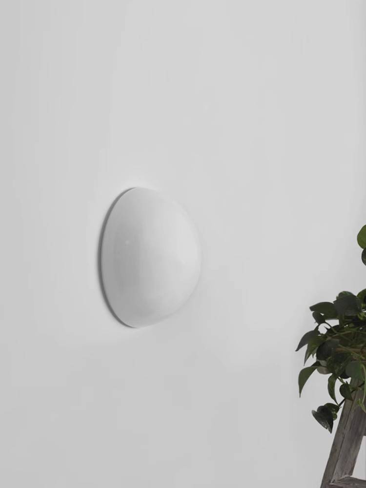 White semicircle glass wall lamp Modern simplicity Baohos creamy style living room restaurant bedroom bedside hemisphere lamp