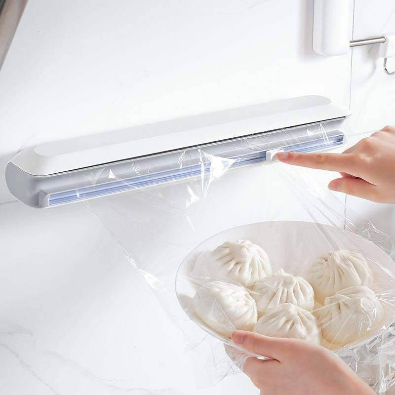 Japanese sliding knife preservation film cutter cutter household tin foil division artifact strong adsorption refrigerator wall -mounted storage box