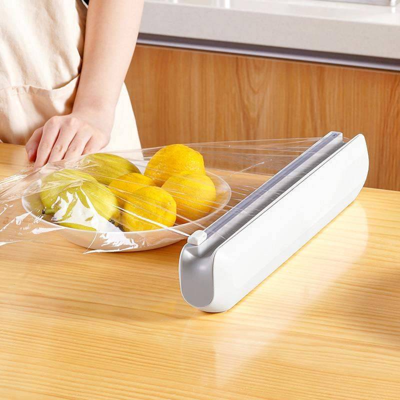 Japanese sliding knife preservation film cutter cutter household tin foil division artifact strong adsorption refrigerator wall -mounted storage box