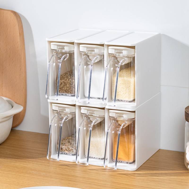 Global purchase of FS Japanese seasoning box suite Kitchen Sales MSG collection box avoid punching can be wall -mounted feasting tape