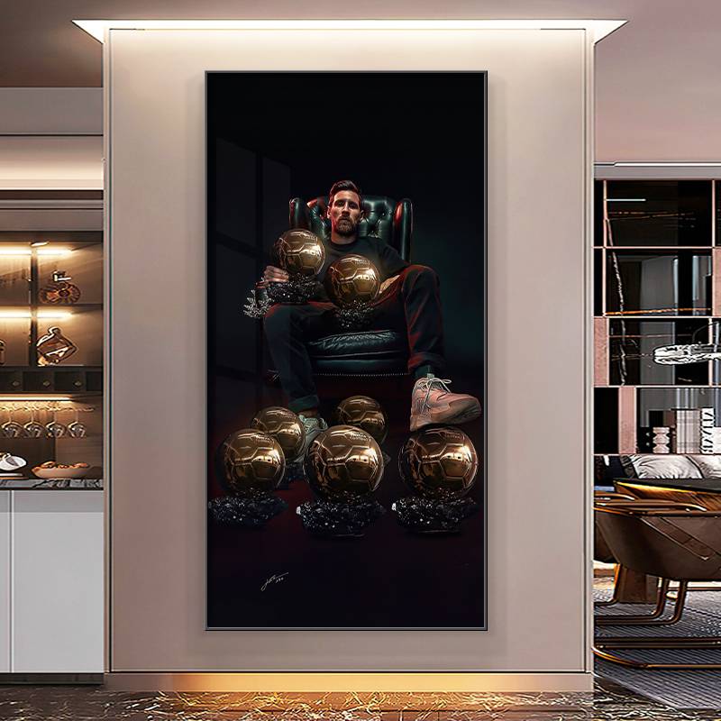 Football World Cup Hanging Painting Sports Star Poster Wall Carday Maslo Decoration Painting High -end Atmospheric Xuanguan Painting