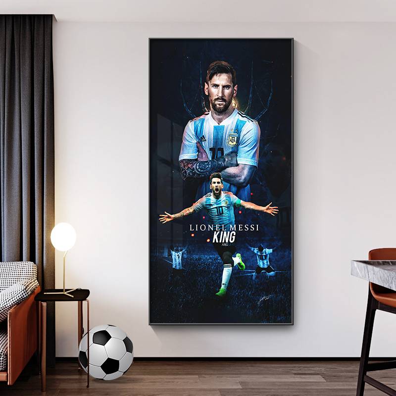 Football World Cup Hanging Painting Sports Star Poster Wall Carday Maslo Decoration Painting High -end Atmospheric Xuanguan Painting