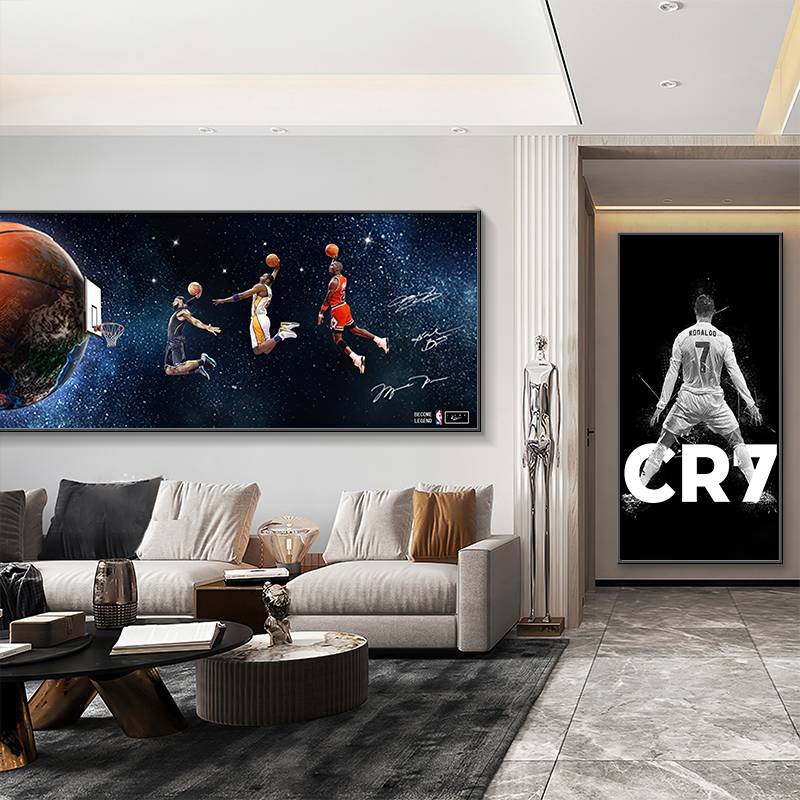 Football World Cup Hanging Painting Sports Star Poster Wall Carday Maslo Decoration Painting High -end Atmospheric Xuanguan Painting