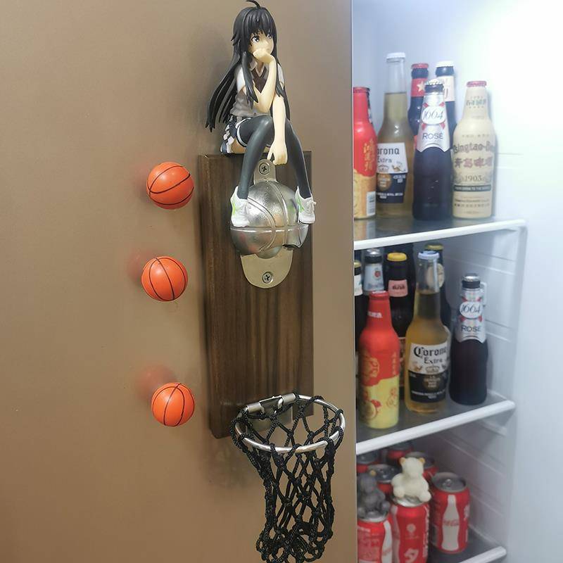 Net red basketball wall -mounted beer upper soft magnet refrigerator sticker bottle magnetic sticker opening bottle bottle