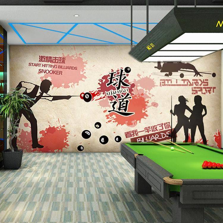 Swiping Times Billiard Hall Wallpaper Wall Poor Pilling Ball Store Wallpaper Wallpaper Large non -woven Snooker Self -sticking murals