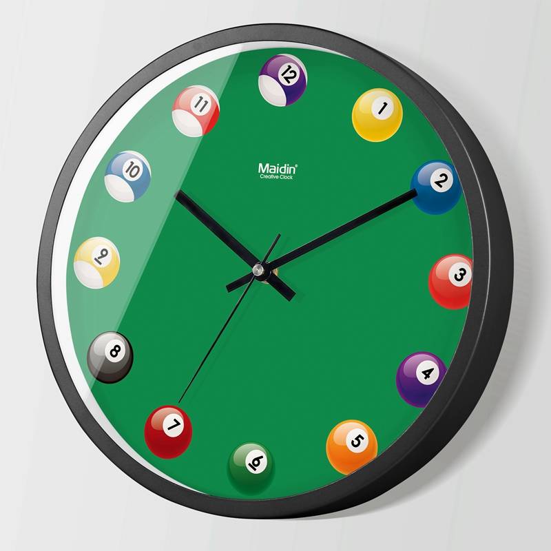 Creative hanging clock Billiards Turn on Copynium Club Large Clock Laboratory Bedroom Wall Hanging Clock Modern S quiet Watch
