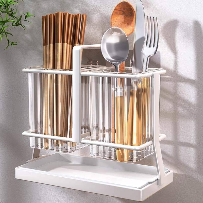 Chopsticks storage box Kitchen family drain chopsticks cage basket wall -mounted chopstick -free chopstick chopsticks spoon shelf