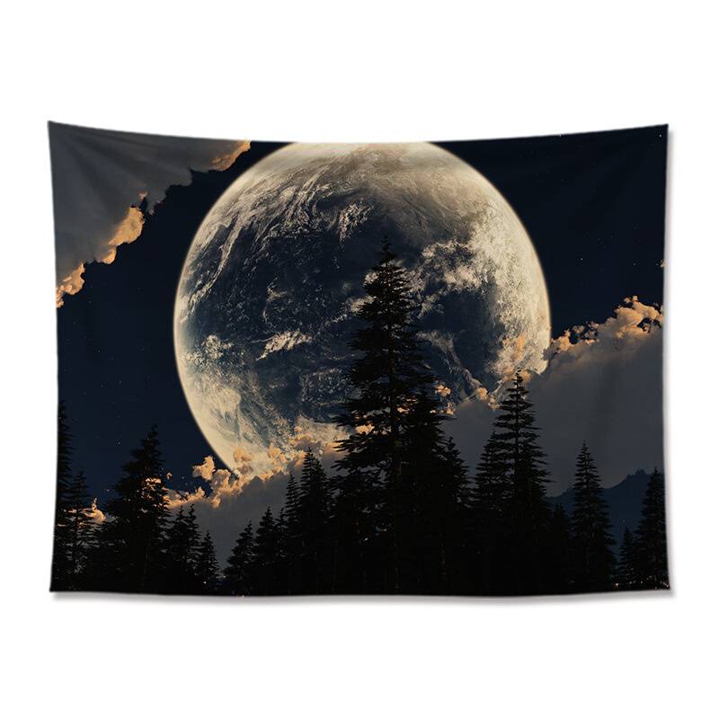 Factory marketing H4KE Moon Star Empty Background Cloth Faber File bedroom Beets Decoration No Wall Cloth Dormitory Wall File