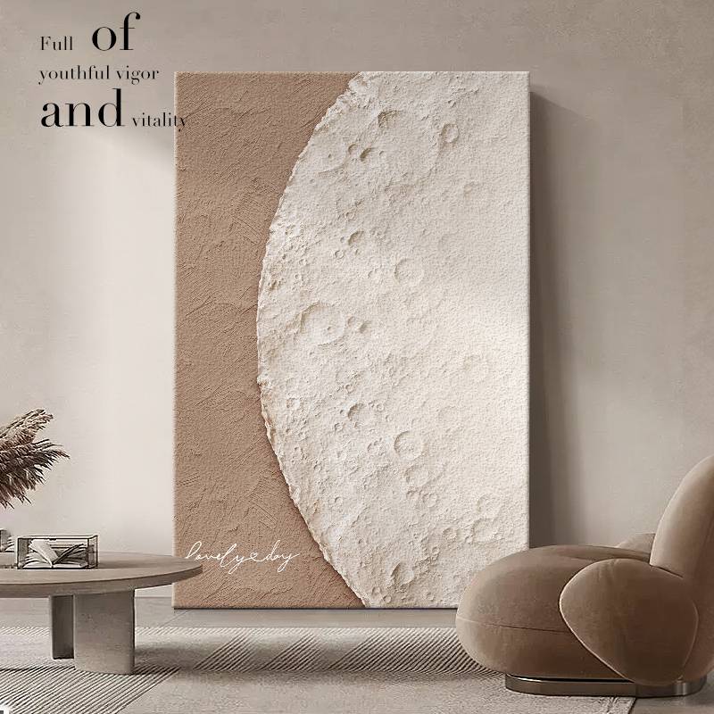 Moon high -level black and white living room decorative painting texture sofa background wall drawing painting enters household porch wall hanging