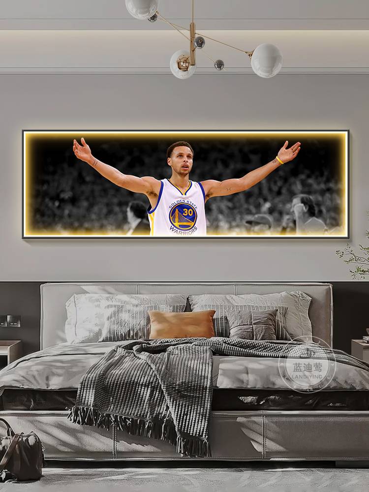Curry Hanging Painting Star Bedroom Decoration Painting Basketball Theme Lighting Painting Boy Room bedside mural