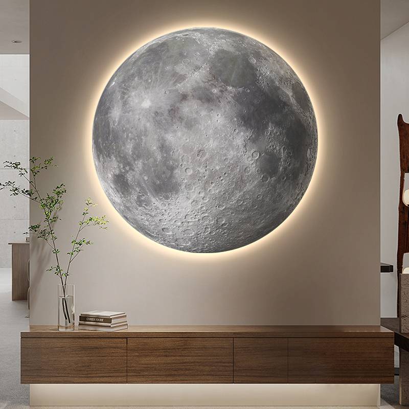 MOON SANDSTONE Texture Painting PORCH DECORATIVE PAINTING HIGH -LEVEL Sensor Three -Dimental Circular Light Painting MURAL