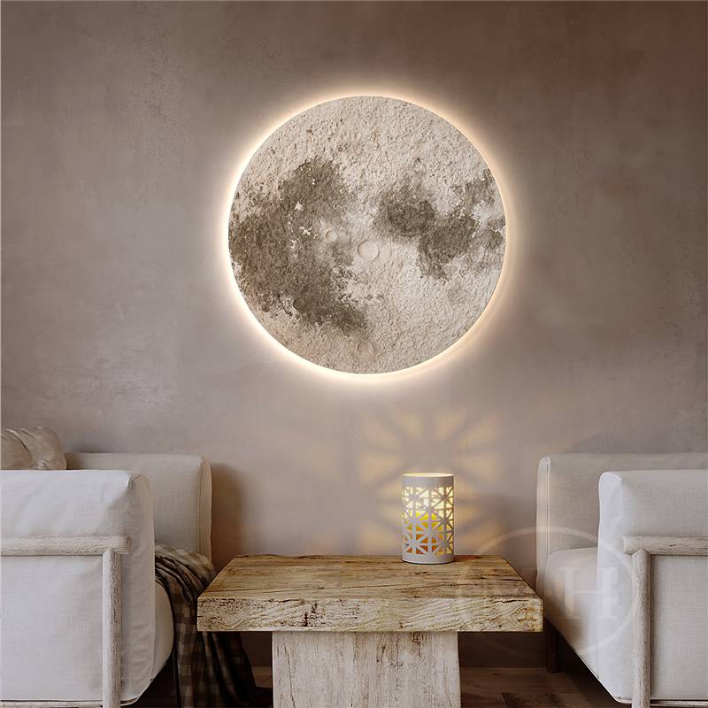 MOON SANDSTONE Texture Painting PORCH DECORATIVE PAINTING HIGH -LEVEL Sensor Three -Dimental Circular Light Painting MURAL