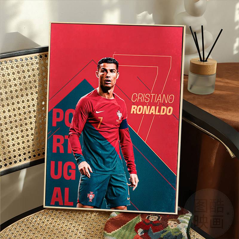 Cristiano Ronaldo decoration living room background wall bedroom porch character murals Real Madrid Champions League Manchester United football poster hanging painting