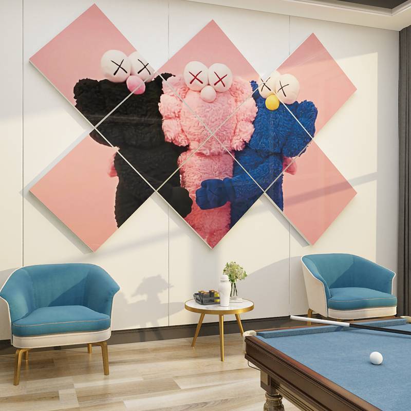 Billiards Hall Room Wall Decoration Overnight Network Red Club table mural cultural poster Creative background sticker design