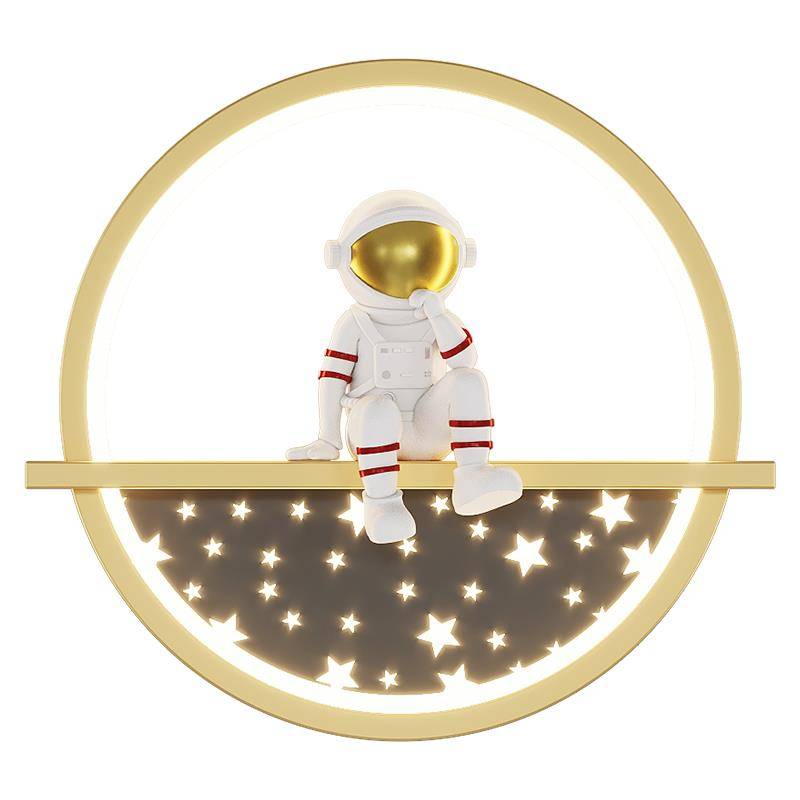 The bedside light and bedroom children's room wall light moon astronauts modern minimalist living room TV sofa background wall light