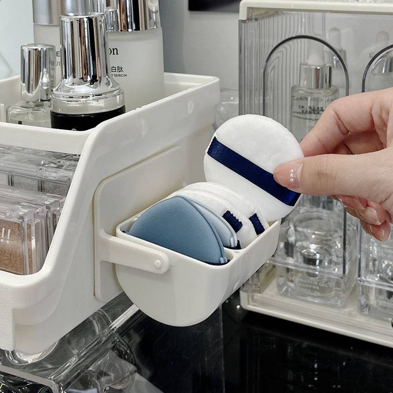 Hot -selling wall -mounted beauty makeup egg sponge powder puff cushion bracket Make -up egg ball gourd storage shelf fixed makeup ball dustproof