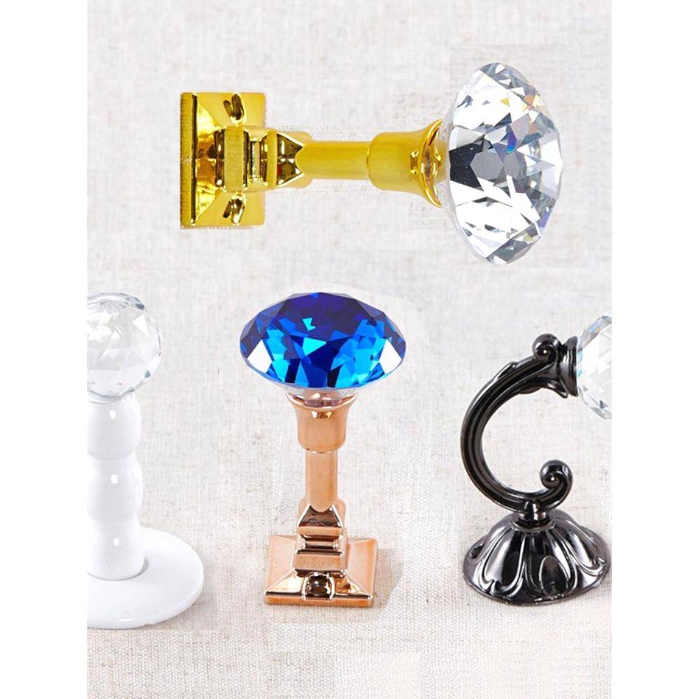 Underwear clothing store clothes rack on the wall single -nail wall hanging hook rose gold crystal ball drilling leather grass positive rod iron