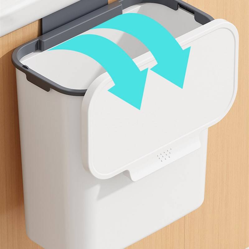 Global buying FS2022 kitchen waste bin wall hanging home with a lid toilet, makeup room living room living room paper basket food