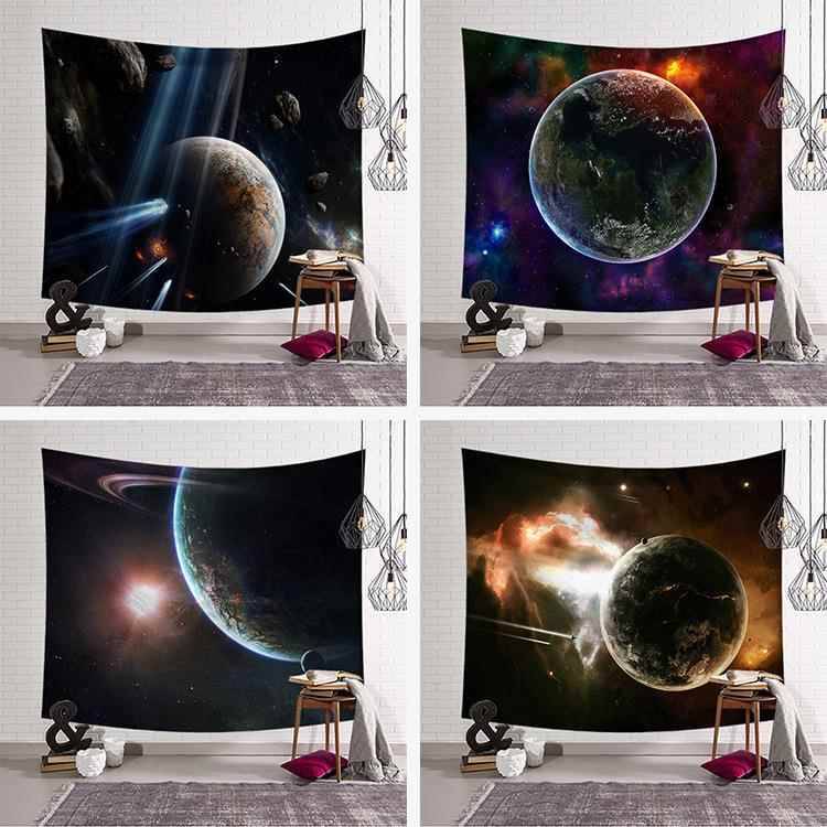 Ins hanging cloth planet printed tapestry net red dormitory background cloth bedroom decorative wall -mounted cloth wall cloth tablecloth sun and moon