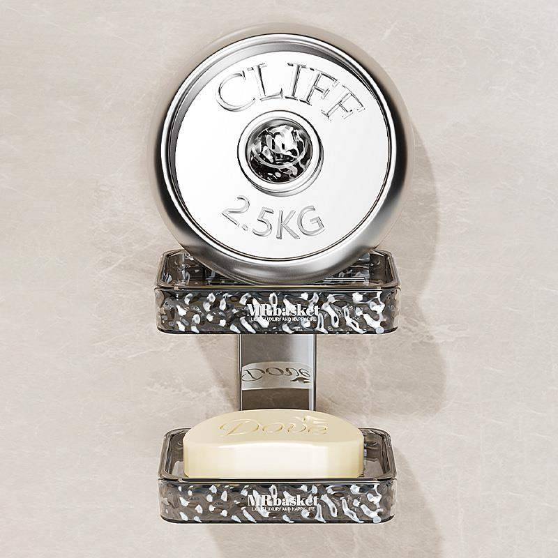 Suction cup soap box -free wall -mounted soap box home light luxury bathroom toilet drain rack storage