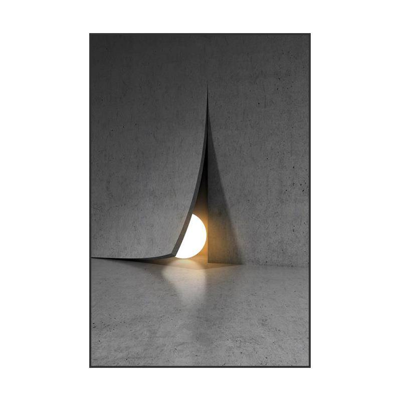 Modern light luxury living room porch decorative painting corner lamp ball simple creative stereo background wall vertical version of hanging painting
