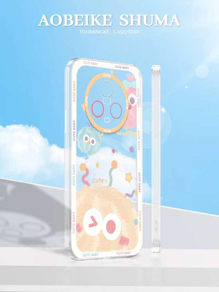 Suitable for Honor Magic6 to Zhenzhen version of the mobile phone case fun colored small hair ball Magic4/3Pro net red transparent silicone Play5pro new angel eye 5/6t anti -drop Play3 soft shell