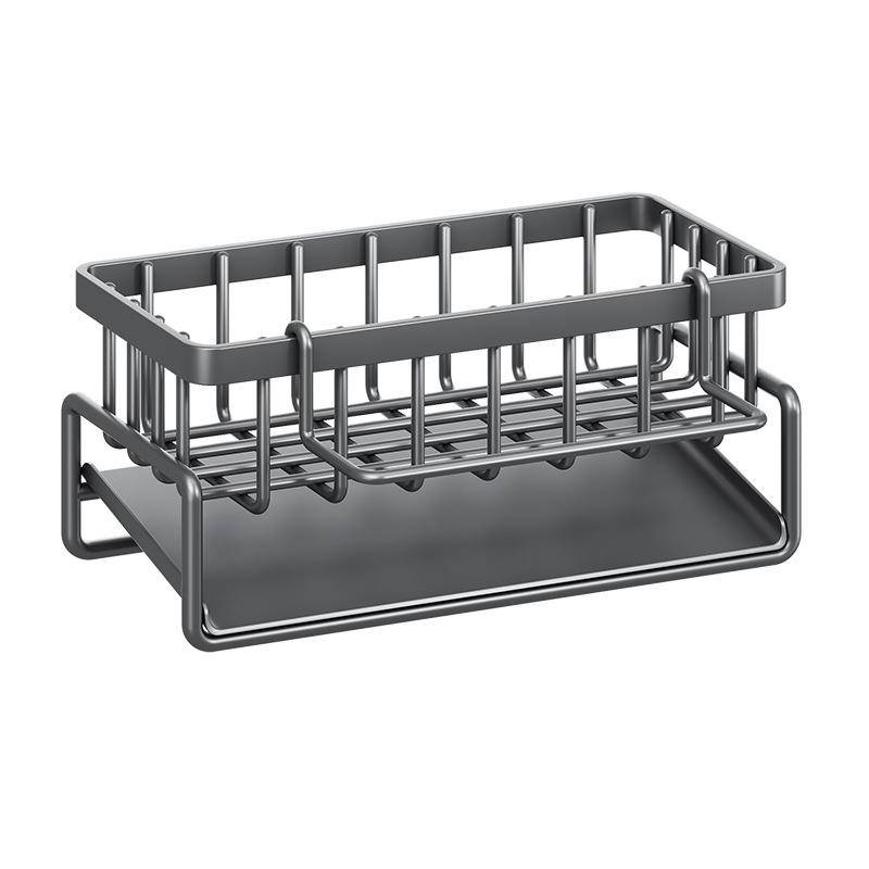Wipe rack free punching kitchen shelf, sink Washing pond sponge draining wall hanging basket steel silk ball storage rack