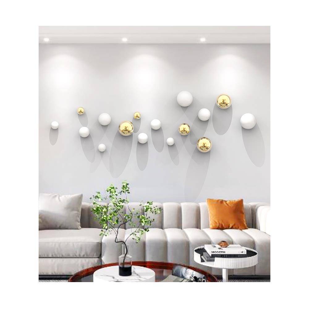 Imitation stainless steel art ball living room wall decoration hardware home jewelry hotel restaurant commercial space wall hanging