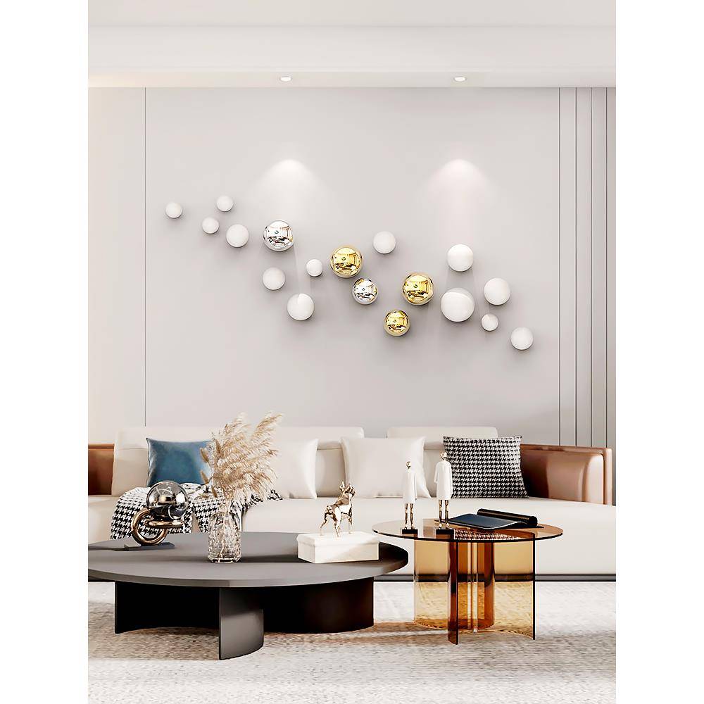 Imitation stainless steel art ball living room wall decoration hardware home jewelry hotel restaurant commercial space wall hanging