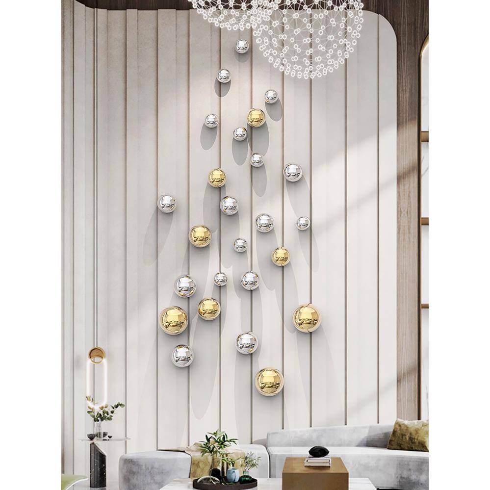 Imitation stainless steel art ball living room wall decoration hardware home jewelry hotel restaurant commercial space wall hanging