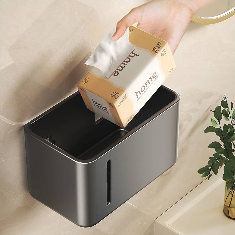 Synthetic toilet paper box, toilet paper tissue box wall -mounted water -free waterproof and waterproof toilet paper drawing paper placed storage box