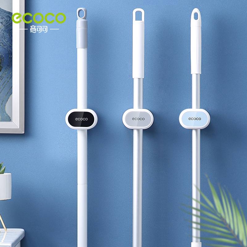 Morning hook toilet free hole wall -mounted mop storage rack multi -functional home mop linking folder