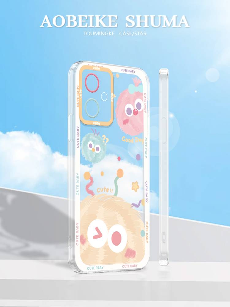 Suitable for Redmi Note12 mobile phone case cute little color ball 12/11pro cartoon silicone new Turbo fun men's and women's protective cover Note10/9 ultra -thin transparent 5G angel eye 9a tide