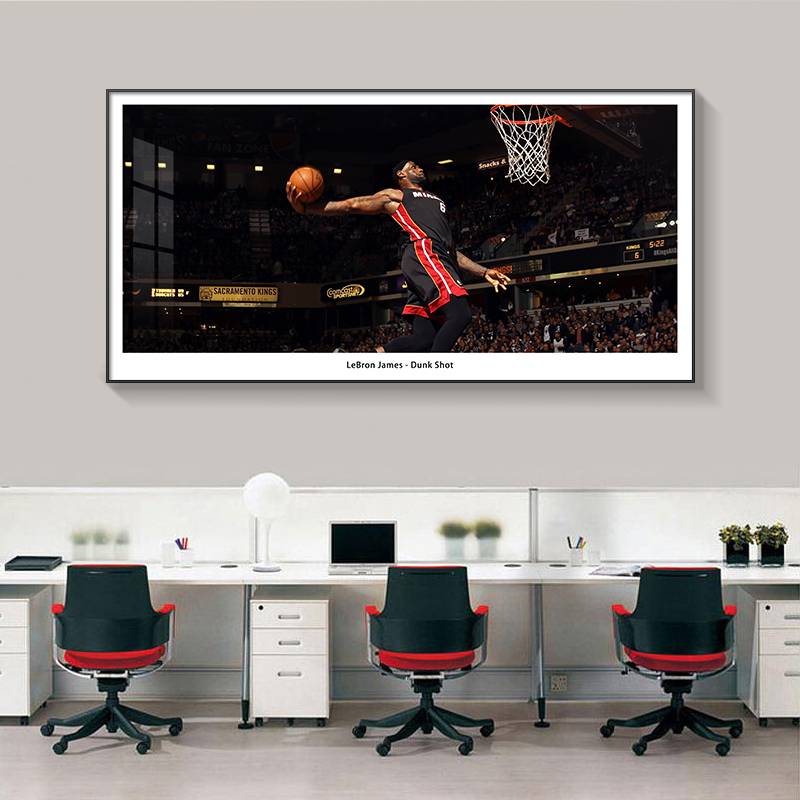 Basketball -themed boy bedroom bedside decoration painting star hanging painting Jordan Kobe James living room mural