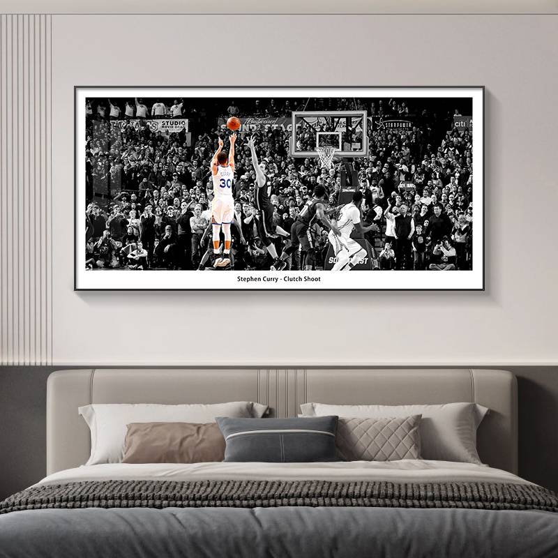 Basketball -themed boy bedroom bedside decoration painting star hanging painting Jordan Kobe James living room mural